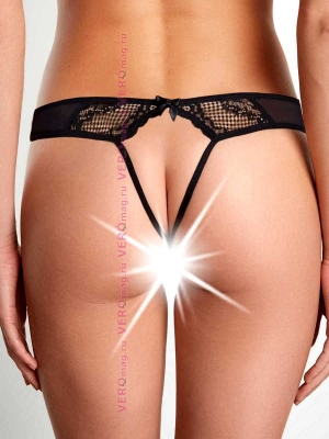 KINZI Трусы стринг жен черный INFINITY LINGERIE сзади