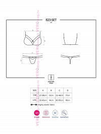 комплект нижнего белья Obsessive 823 SET размеры
