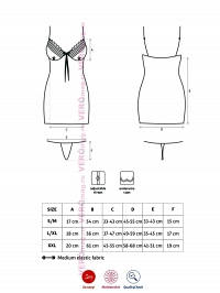 Сорочка и трусики Obsessive  BLACKARDI CHEMISE таблица размеров