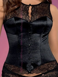 Корсет Obsessive MIAMOR corset чёрный купить
