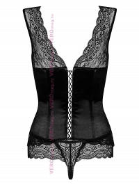Корсет Obsessive MIAMOR corset чёрный сзема сзади